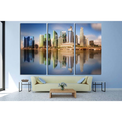 Singapore Skyline and view of skyscrapers on Marina Bay №2719 Ready to Hang Canvas Print - Zellart Canvas Prints ALL_Products, s-2719