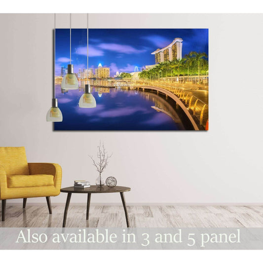 Singapore Skyline and view of skyscrapers on Marina Bay №2988 Ready to Hang Canvas Print - Zellart Canvas Prints ALL_Products, s-2988