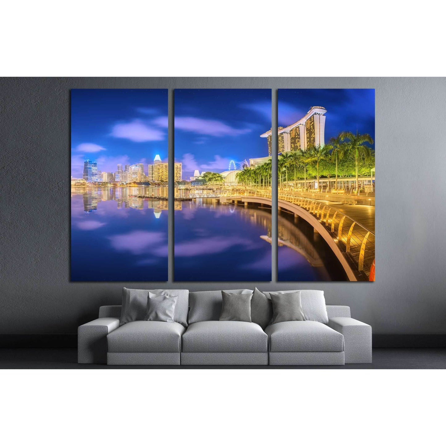 Singapore Skyline and view of skyscrapers on Marina Bay №2988 Ready to Hang Canvas PrintCanvas art arrives ready to hang, with hanging accessories included and no additional framing required. Every canvas print is hand-crafted, made on-demand at our works