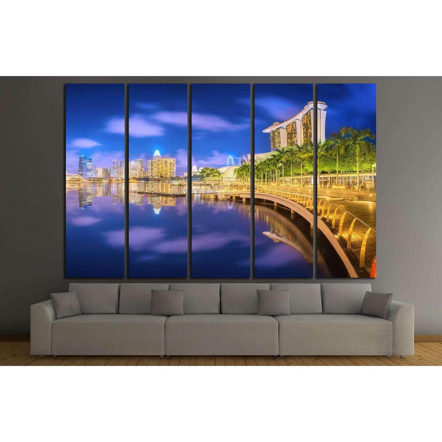 Singapore Skyline and view of skyscrapers on Marina Bay №2988 Ready to Hang Canvas PrintCanvas art arrives ready to hang, with hanging accessories included and no additional framing required. Every canvas print is hand-crafted, made on-demand at our works