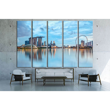 Singapore skyline at night in Singapore city №3009 Ready to Hang Canvas Print - Zellart Canvas Prints ALL_Products, s-3009