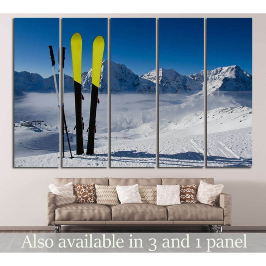 Ski in Snow №182 Ready to Hang Canvas Print - Zellart Canvas Prints ALL_Products, wd-182