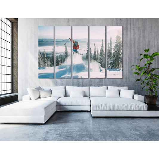 Skier Jump №04450 Ready to Hang Canvas Print - Zellart Canvas Prints ALL_Products