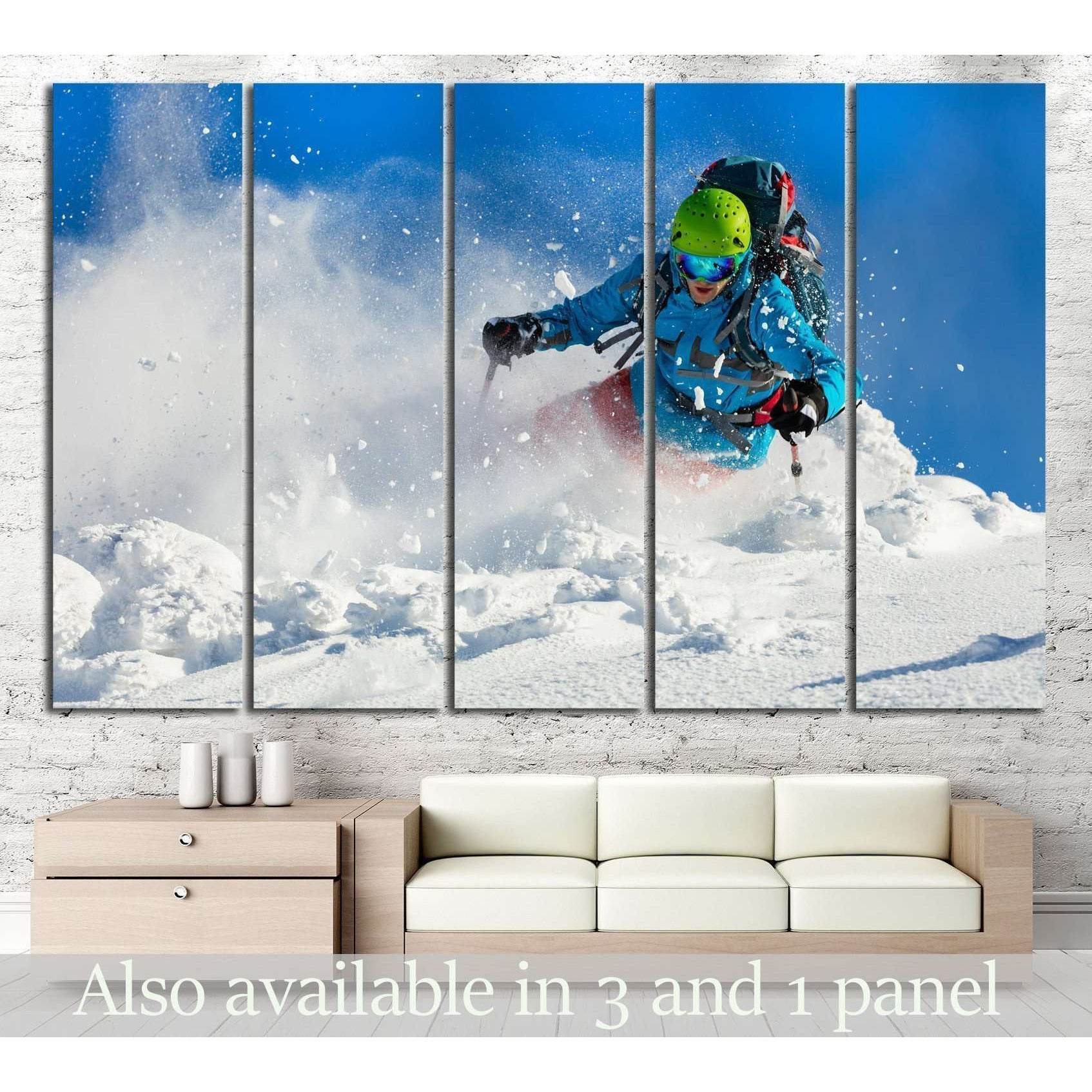 Skier №181 Ready to Hang Canvas PrintCanvas art arrives ready to hang, with hanging accessories included and no additional framing required. Every canvas print is hand-crafted, made on-demand at our workshop and expertly stretched around 100% North Americ