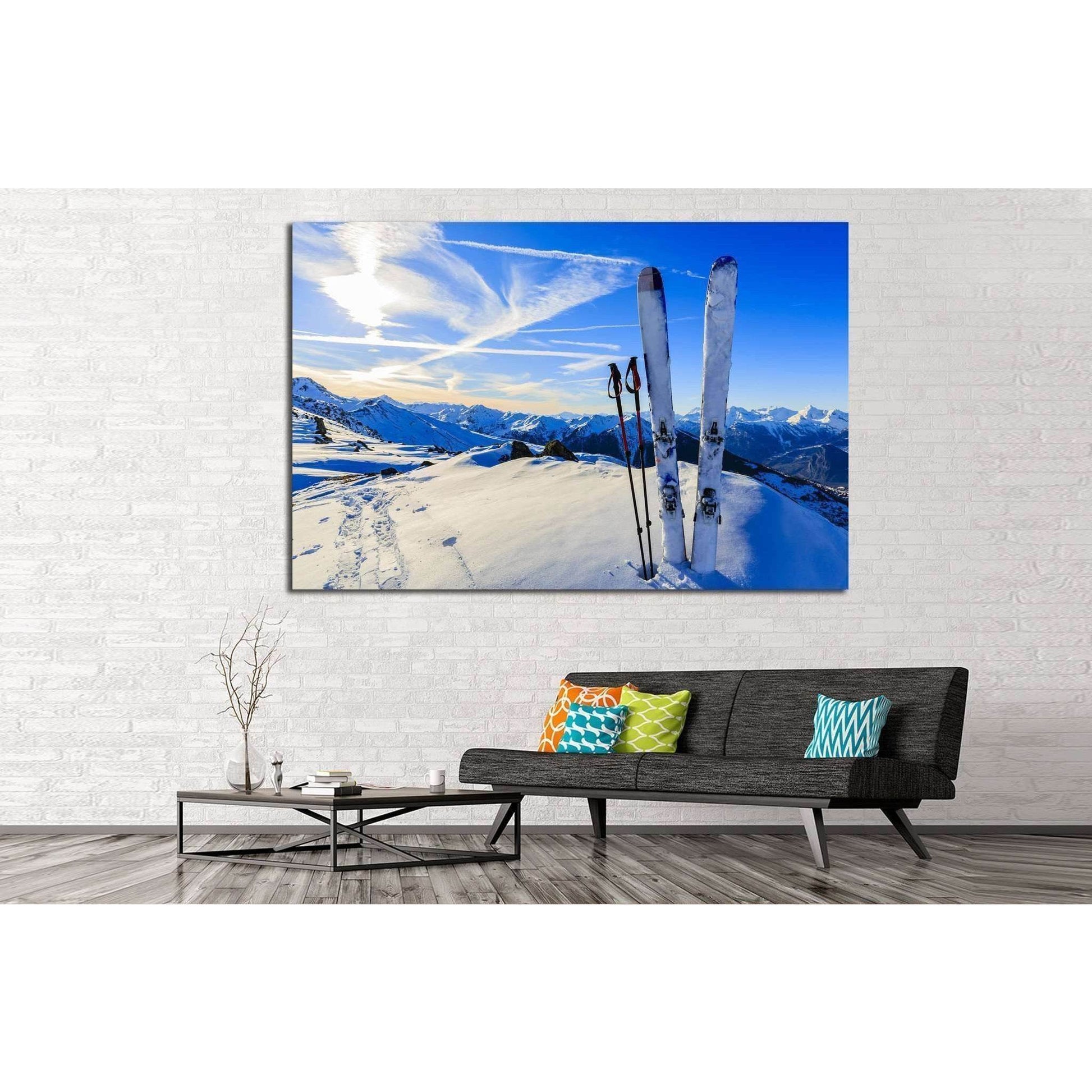 Skiing №184 Ready to Hang Canvas PrintCanvas art arrives ready to hang, with hanging accessories included and no additional framing required. Every canvas print is hand-crafted, made on-demand at our workshop and expertly stretched around 100% North Ameri