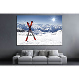 Skis in Snow №183 Ready to Hang Canvas Print