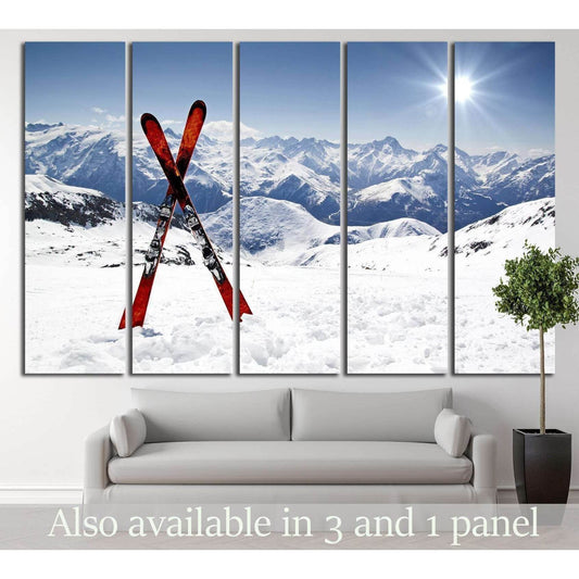 Skis in Snow №183 Ready to Hang Canvas PrintCanvas art arrives ready to hang, with hanging accessories included and no additional framing required. Every canvas print is hand-crafted, made on-demand at our workshop and expertly stretched around 100% North