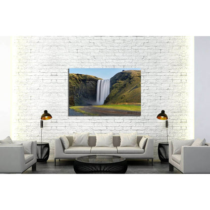 Skogafoss waterfall. Iceland. Long exposure №3081 Ready to Hang Canvas Print - Zellart Canvas Prints ALL_Products, s-3081, Waterfall