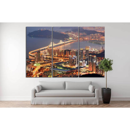 Skyline of Busan №584 Ready to Hang Canvas Print - Zellart Canvas Prints ALL_Products, s-584
