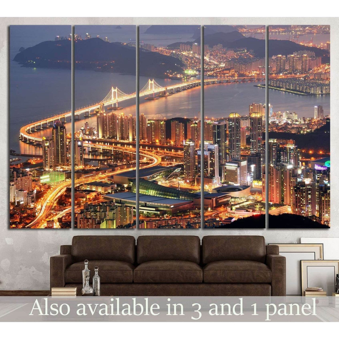 Skyline of Busan №584 Ready to Hang Canvas Print - Zellart Canvas Prints ALL_Products, s-584