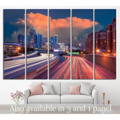 Skyline of Downtown Atlanta, Georgia USA №1530 Ready to Hang Canvas Print - Zellart Canvas Prints ALL_Products, s-1530