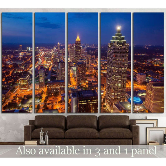 Skyline of downtown Atlanta, Georgia, USA №1632 Ready to Hang Canvas Print - Zellart Canvas Prints ALL_Products, s-1632