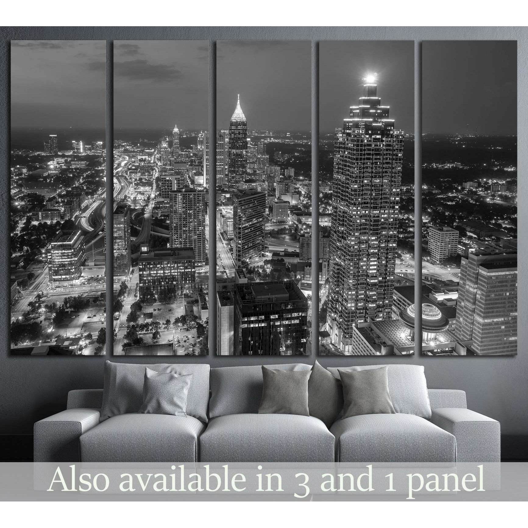 Skyline of downtown Atlanta, Georgia, USA №1685 Ready to Hang Canvas Print - Zellart Canvas Prints ALL_Products, s-1685