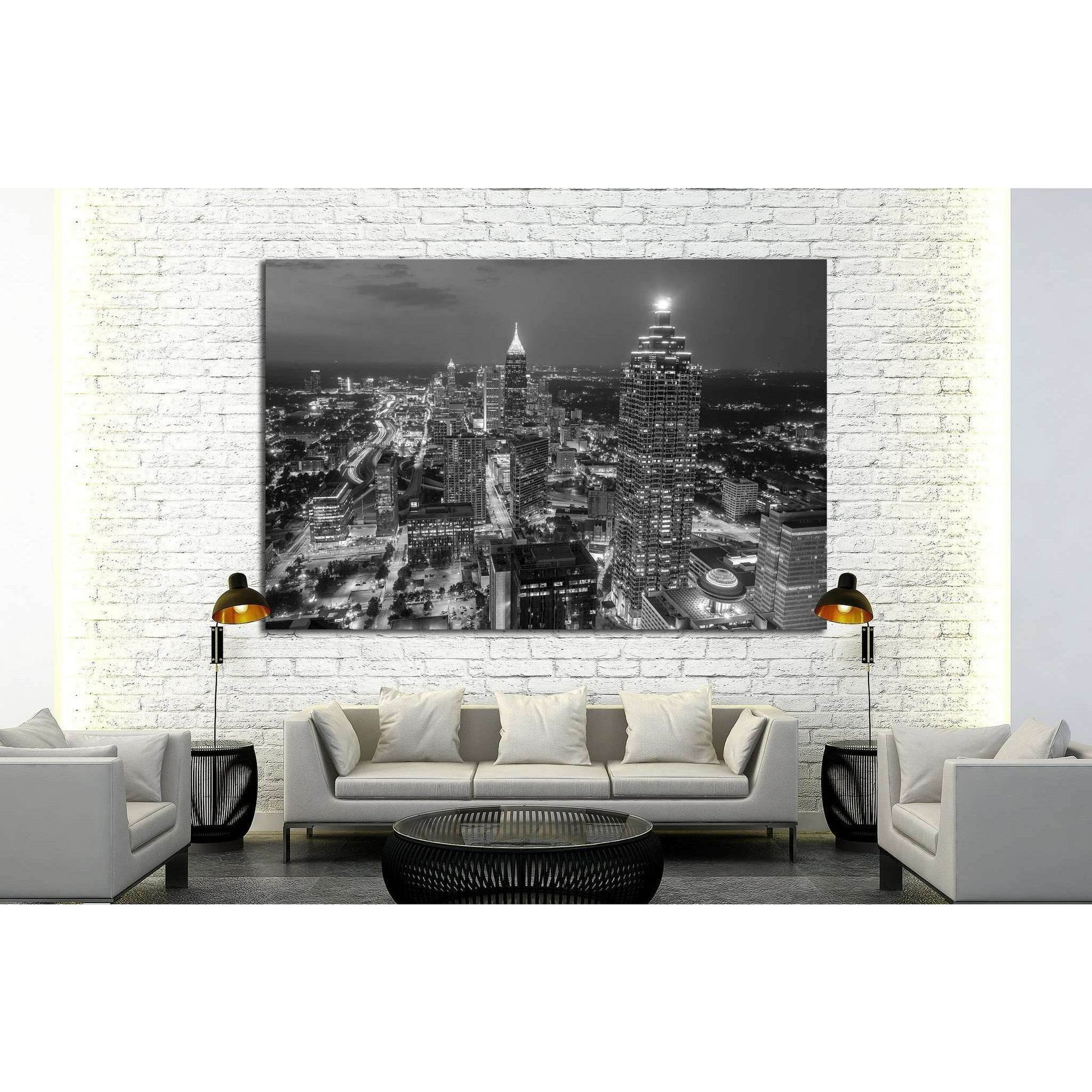 Skyline of downtown Atlanta, Georgia, USA №1685 Ready to Hang Canvas Print - Zellart Canvas Prints ALL_Products, s-1685