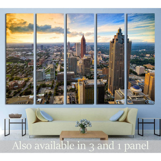 Skyline of downtown Atlanta, Georgia, USA №2322 Ready to Hang Canvas Print - Zellart Canvas Prints ALL_Products, s-2322