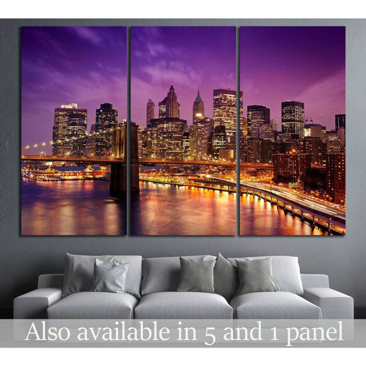 Skyline of New York №585 Ready to Hang Canvas Print - Zellart Canvas Prints 0_NY_ART, ALL_Products, s-585