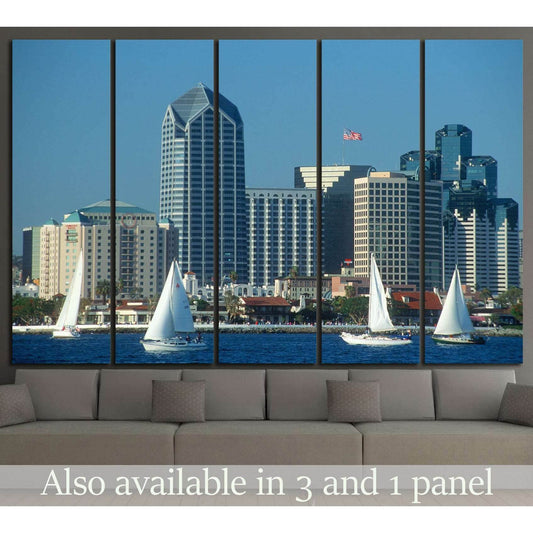 Skyline of San Diego, California №1011 Ready to Hang Canvas Print - Zellart Canvas Prints ALL_Products, s-1011