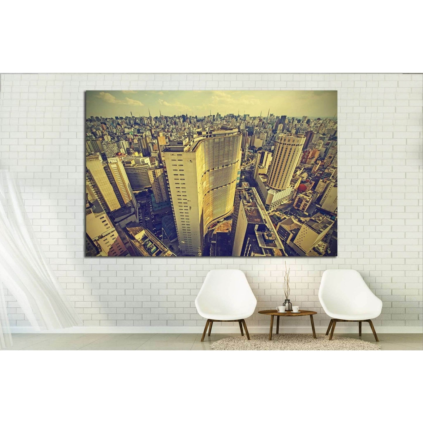 Skyline of Sao Paulo downtown, Brazil №1519 Ready to Hang Canvas Print - Zellart Canvas Prints ALL_Products, s-1519