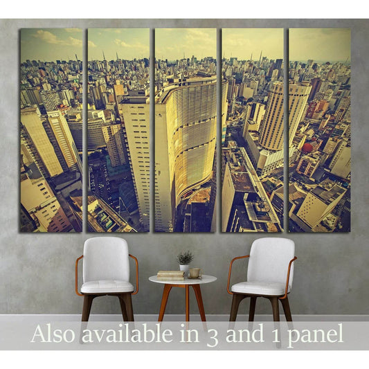 Skyline of Sao Paulo downtown, Brazil №1519 Ready to Hang Canvas Print - Zellart Canvas Prints ALL_Products, s-1519