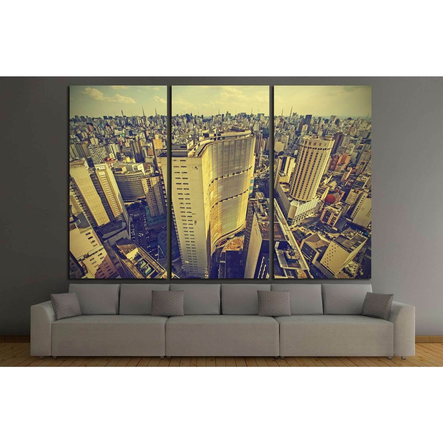 Skyline of Sao Paulo downtown, Brazil №1519 Ready to Hang Canvas Print - Zellart Canvas Prints ALL_Products, s-1519