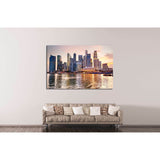 Skyline of Singapore at a beautiful sunset №2252 Ready to Hang Canvas Print