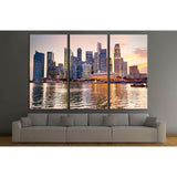 Skyline of Singapore at a beautiful sunset №2252 Ready to Hang Canvas Print