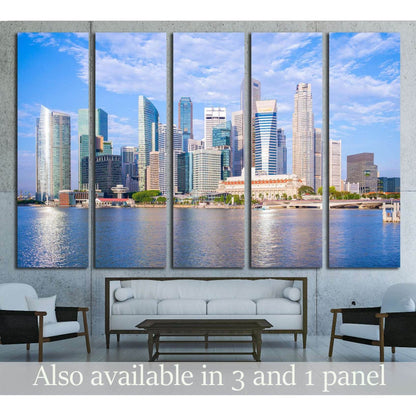 skyline of singapore by the marina bay №1768 Ready to Hang Canvas Print - Zellart Canvas Prints ALL_Products, s-1768