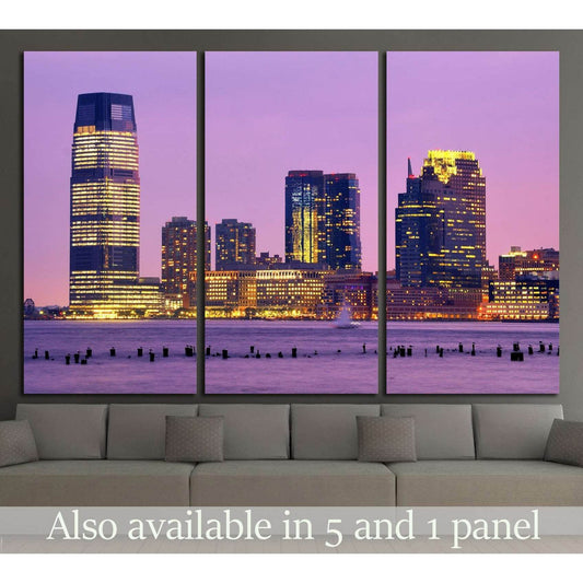 Skyscrapers at Exchange Place in Jersey City, New Jersey №1668 Ready to Hang Canvas Print - Zellart Canvas Prints ALL_Products, s-1668