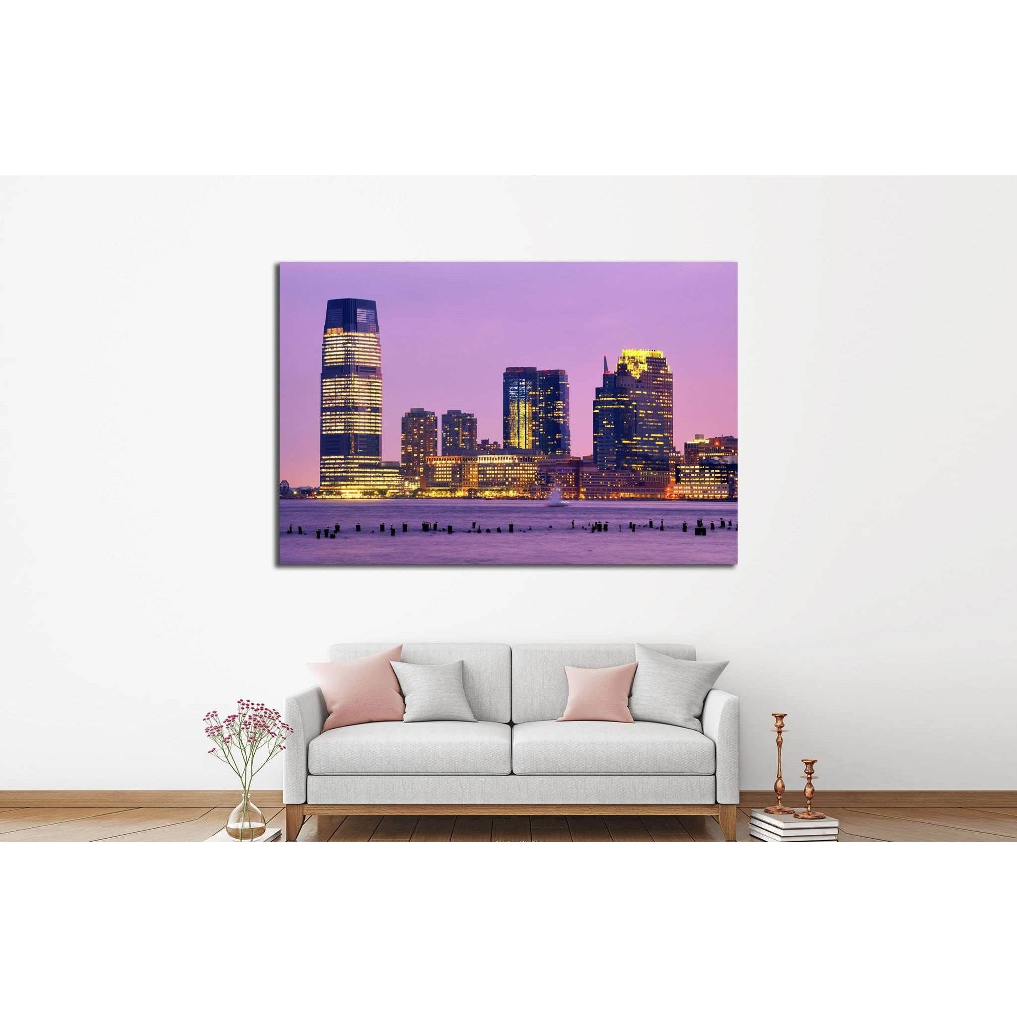 Skyscrapers at Exchange Place in Jersey City, New Jersey №1668 Ready to Hang Canvas Print