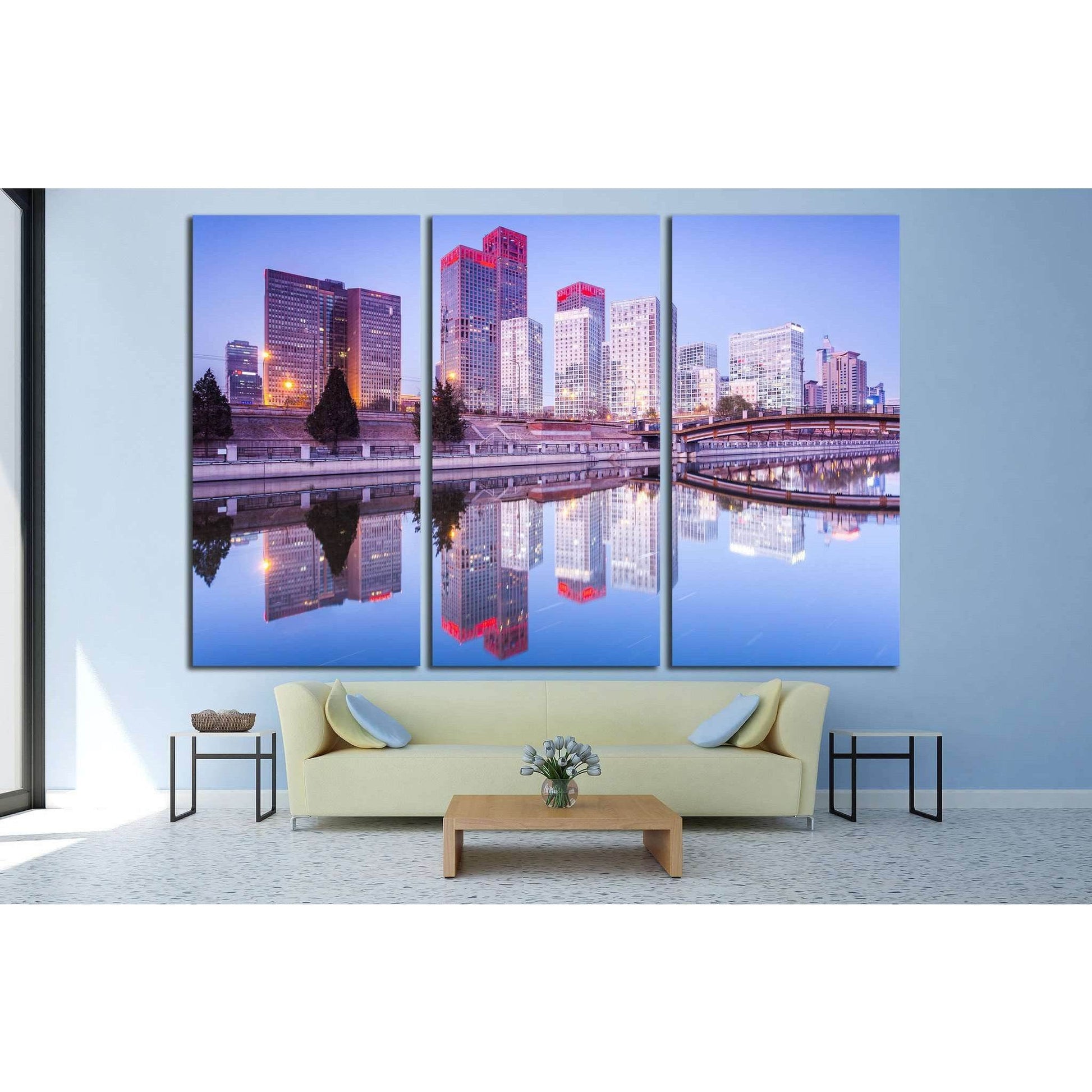 Skyscrapers, downtown Beijing at sunset №1516 Ready to Hang Canvas Print - Zellart Canvas Prints ALL_Products, s-1516