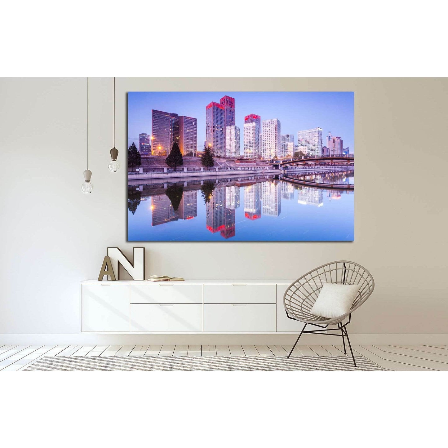 Skyscrapers, downtown Beijing at sunset №1516 Ready to Hang Canvas Print - Zellart Canvas Prints ALL_Products, s-1516