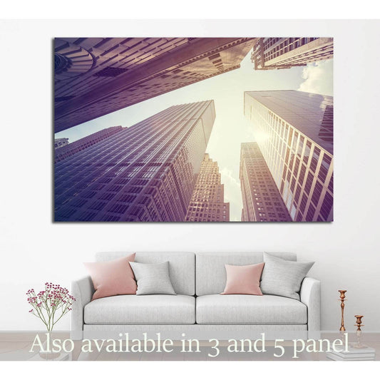 skyscrapers in Manhattan №867 Ready to Hang Canvas Print - Zellart Canvas Prints 0_NY_ART, ALL_Products, s-867