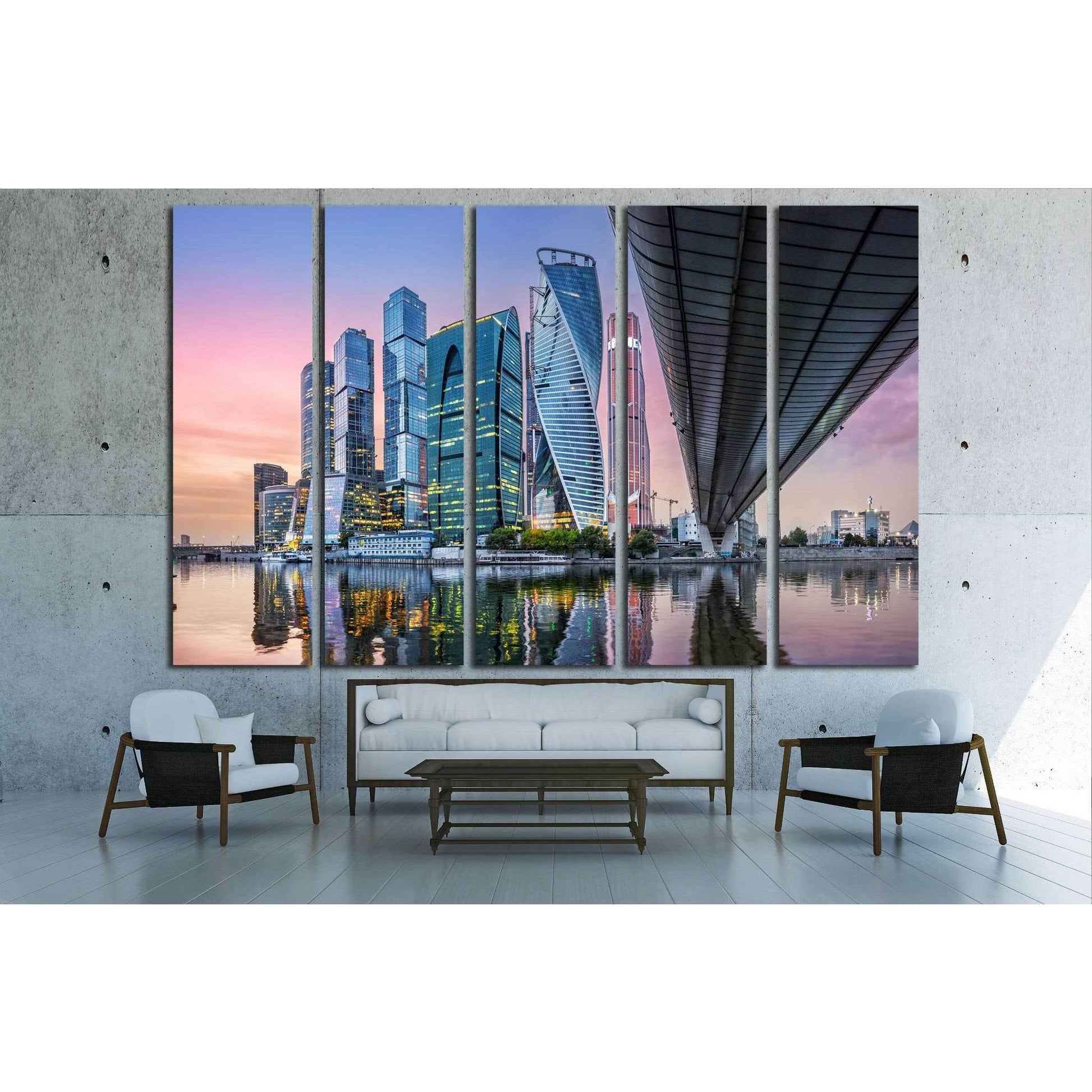Skyscrapers in Moscow-City №1560 Ready to Hang Canvas Print - Zellart Canvas Prints ALL_Products, s-1560