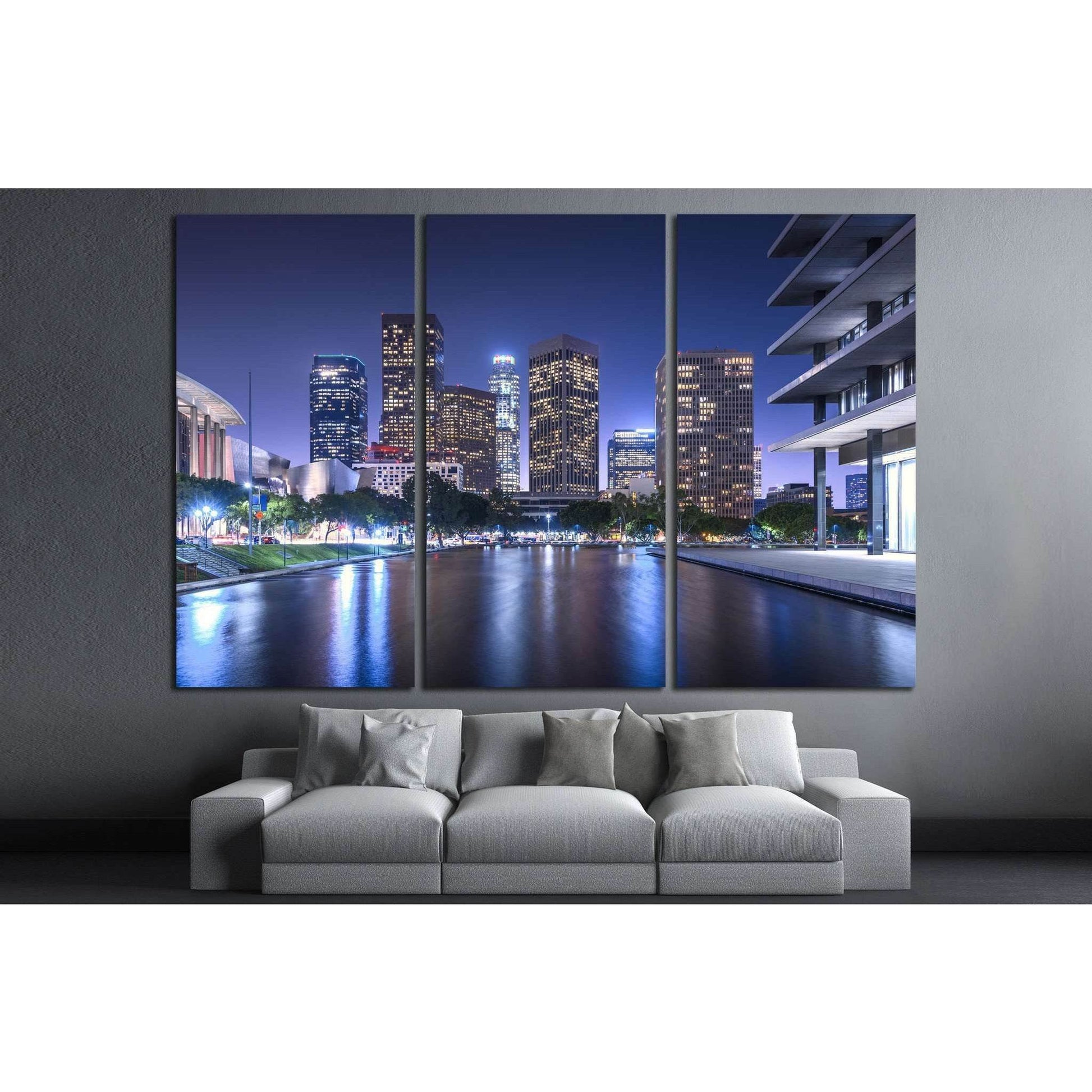 Skyscrapers Los Angeles California at night №1268 Ready to Hang Canvas Print - Zellart Canvas Prints ALL_Products, s-1268