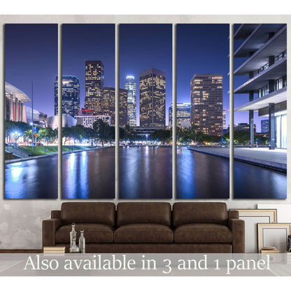Skyscrapers Los Angeles California at night №1268 Ready to Hang Canvas Print - Zellart Canvas Prints ALL_Products, s-1268