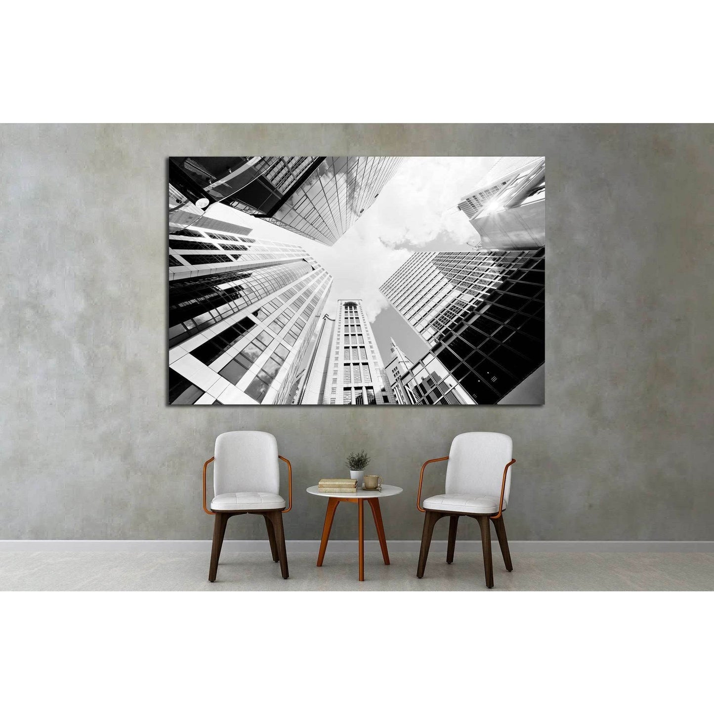 Skyscrapers shot with perspective №1545 Ready to Hang Canvas Print - Zellart Canvas Prints ALL_Products, s-1545