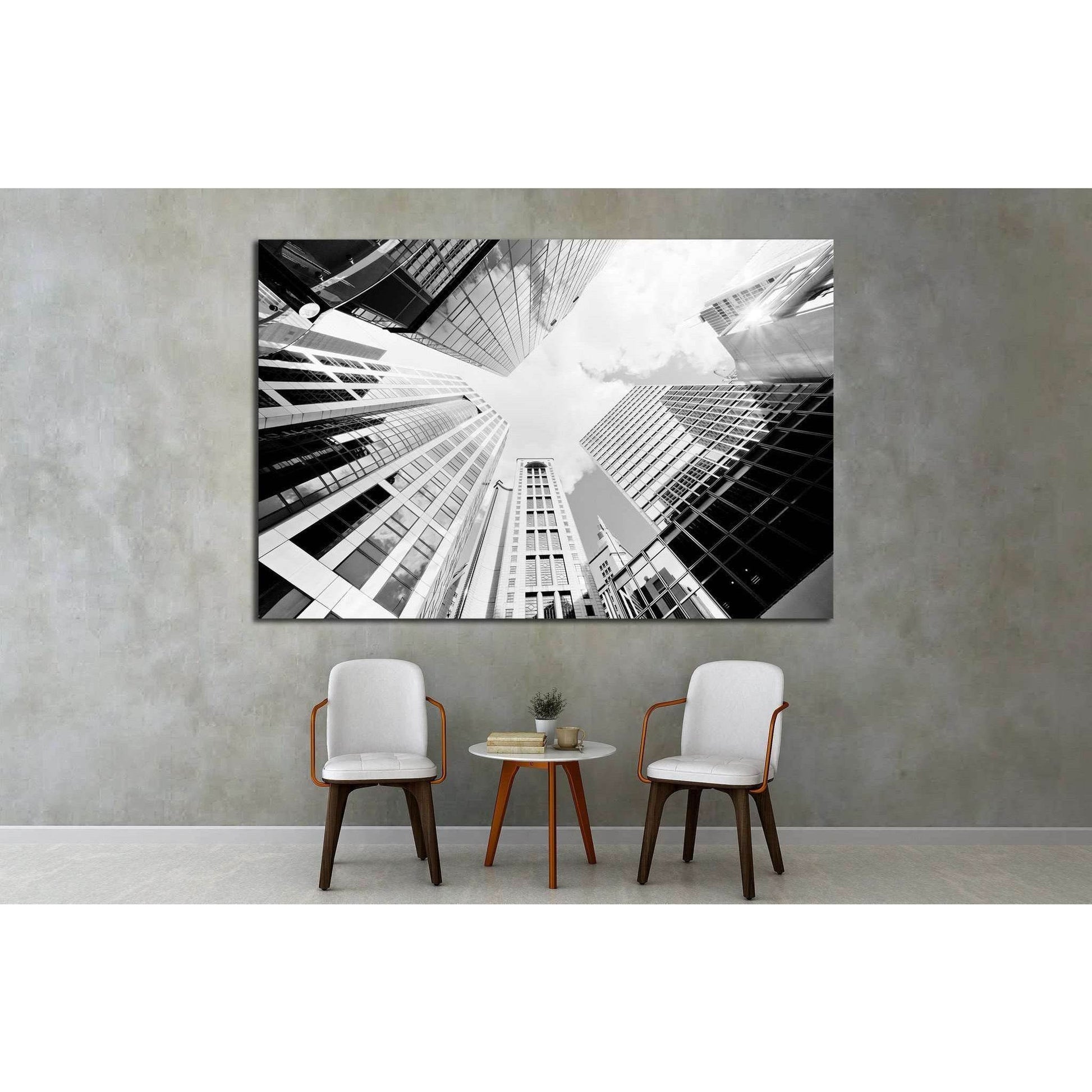 Skyscrapers shot with perspective №1545 Ready to Hang Canvas Print - Zellart Canvas Prints ALL_Products, s-1545