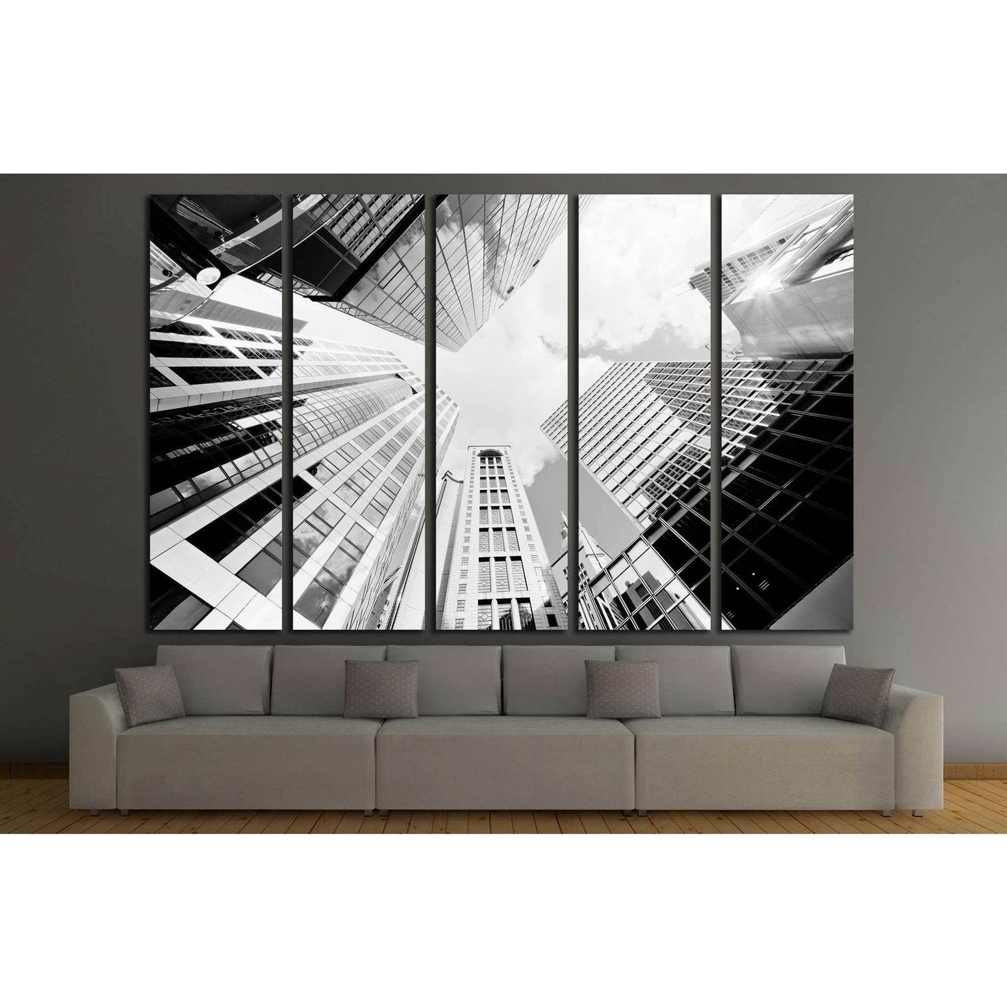 Skyscrapers shot with perspective №1545 Ready to Hang Canvas Print - Zellart Canvas Prints ALL_Products, s-1545