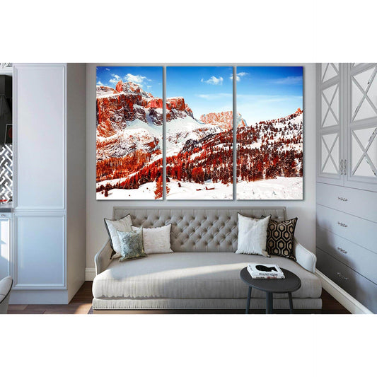 Snow Capped Mountains №SL1599 Ready to Hang Canvas Print - Zellart Canvas Prints 0new, ALL_Products, Mountains Wall Art, Nature Wall Art