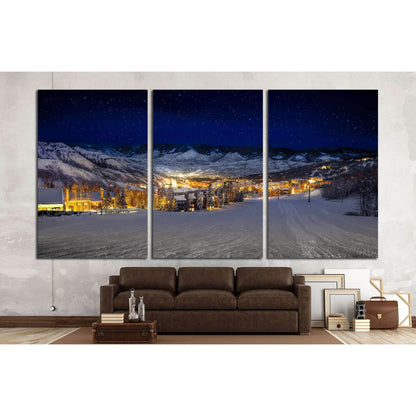 Snow covered mountains in winter №1655 Ready to Hang Canvas Print - Zellart Canvas Prints ALL_Products, s-1655