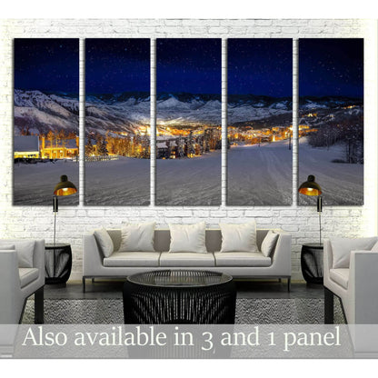 Snow covered mountains in winter №1655 Ready to Hang Canvas Print - Zellart Canvas Prints ALL_Products, s-1655