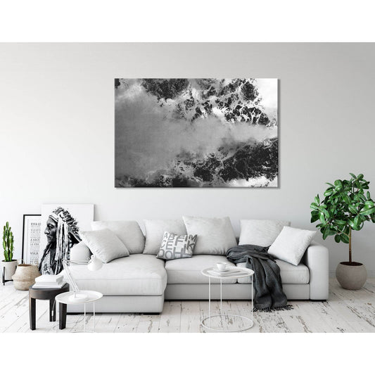 Snow Peaks In The Clouds Abstract №04369 Ready to Hang Canvas Print - Zellart Canvas Prints ALL_Products