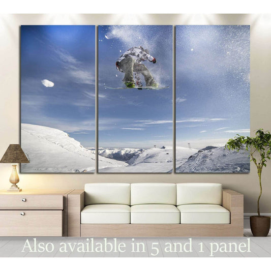 Snowboarder Fly №179 Ready to Hang Canvas Print - Zellart Canvas Prints ALL_Products, wd-179