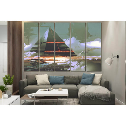 Soaring Black Pyramid №SL1256 Ready to Hang Canvas Print - Zellart Canvas Prints 0new, ALL_Products, Fantasy And Sci Fi Wall Art
