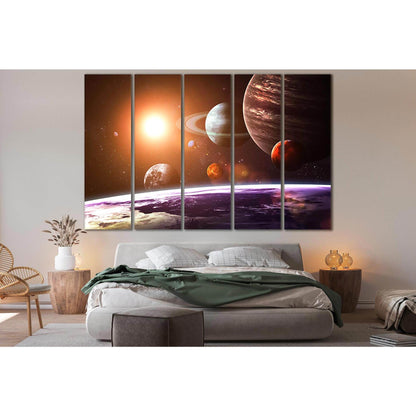 Solar System Planets №SL395 Ready to Hang Canvas Print - Zellart Canvas Prints 0new, ALL_Products, Astronomy & Space Canvas Wall Art