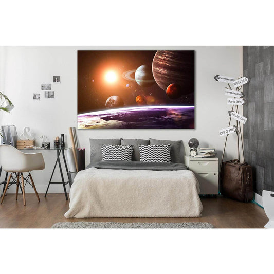Solar System Planets №SL395 Ready to Hang Canvas Print - Zellart Canvas Prints 0new, ALL_Products, Astronomy & Space Canvas Wall Art