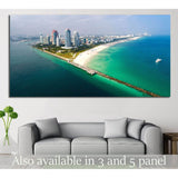 South Beach Aerial Panorama №1108 Ready to Hang Canvas Print