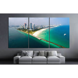 South Beach Aerial Panorama №1108 Ready to Hang Canvas Print