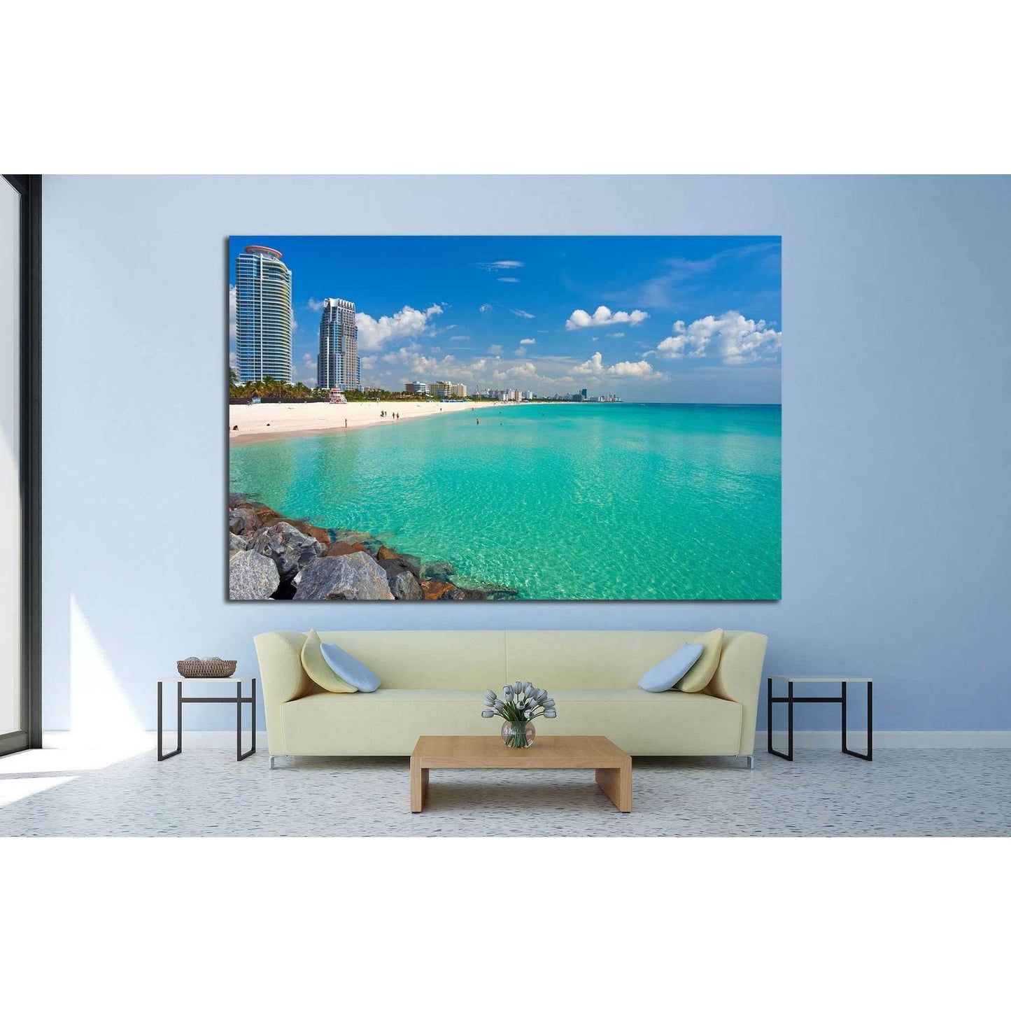 South Beach, Miami, Florida №1088 Ready to Hang Canvas Print - Zellart Canvas Prints ALL_Products, s-1088