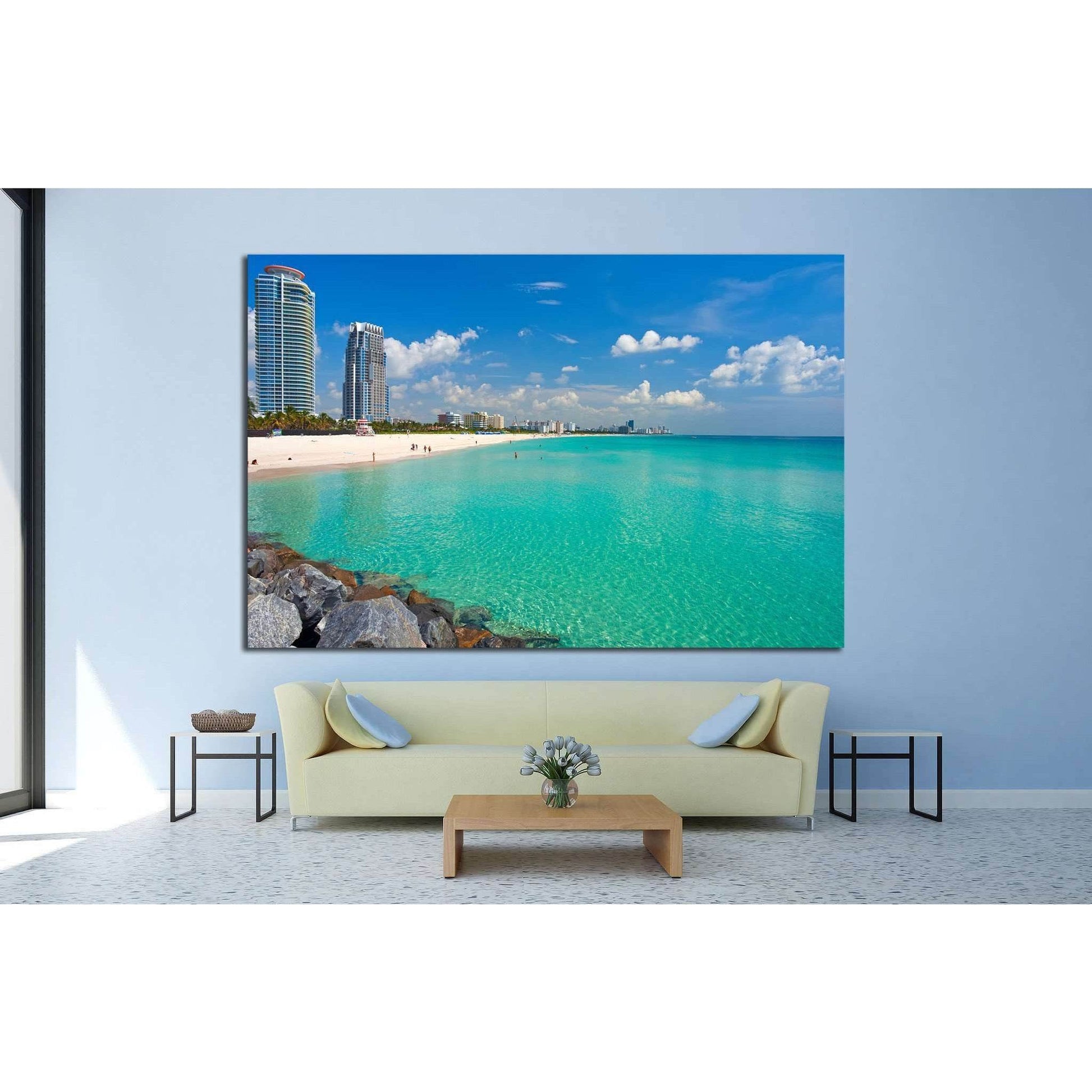 South Beach, Miami, Florida №1088 Ready to Hang Canvas Print - Zellart Canvas Prints ALL_Products, s-1088